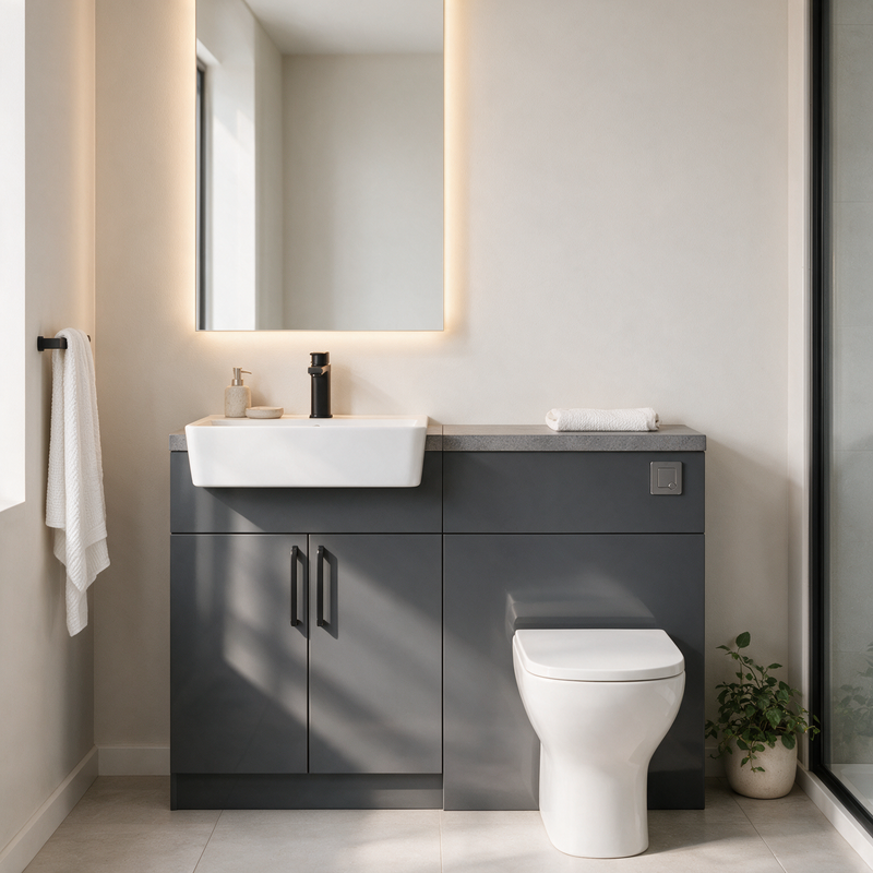 Oliver 1200 Gloss Anthracite Fitted Furniture Combination
