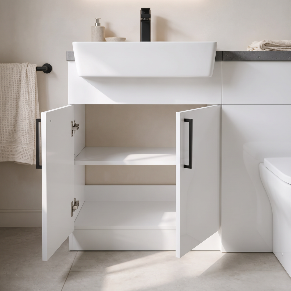 Oliver 2000 Gloss White Fitted Furniture Combination with Tall Boy