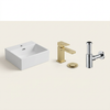 Blaze 510mm Wall Hung Basin with Brushed Gold Mono Mixer Tap, Waste & Chrome Bottle Trap - Complete Basin Set