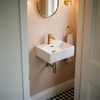 Blaze 510mm Wall Hung Basin with Brushed Gold Mono Mixer Tap, Waste & Chrome Bottle Trap - Complete Basin Set