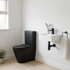 Alessio Black Close-Coupled Toilet with Wall Hung Basin and Tap