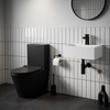 Alessio Black Close-Coupled Toilet with Wall Hung Basin and Tap