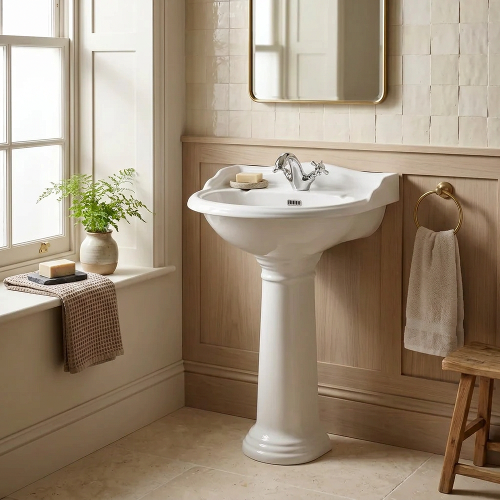 Hartwell Traditional Toilet with Basin and Pedestal Set