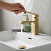 Blaze 510mm Wall Hung Basin with Brushed Gold Mono Mixer Tap, Waste & Chrome Bottle Trap - Complete Basin Set
