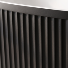 Linnea Black Complete Bathroom Suite with 1700mm Fluted Freestanding Bath, Vanity Unit, Toilet and Heated Towel Rail