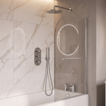 Linnea White Complete Bathroom Suite with 1700mm Whirlpool Shower Bath, Vanity Unit, Toilet, Shower & Heated Towel Rail