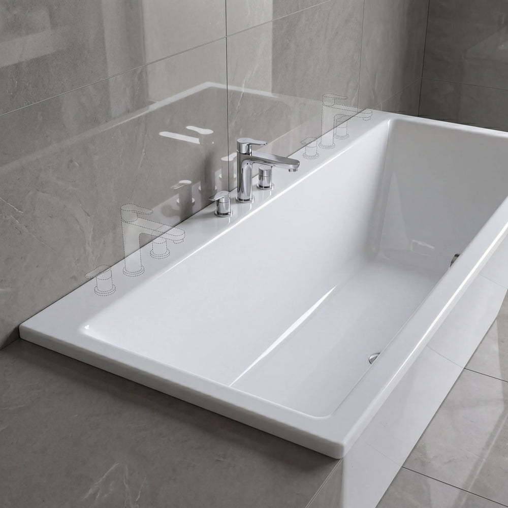 1700mm Slim Double Ended Acrylic Bath