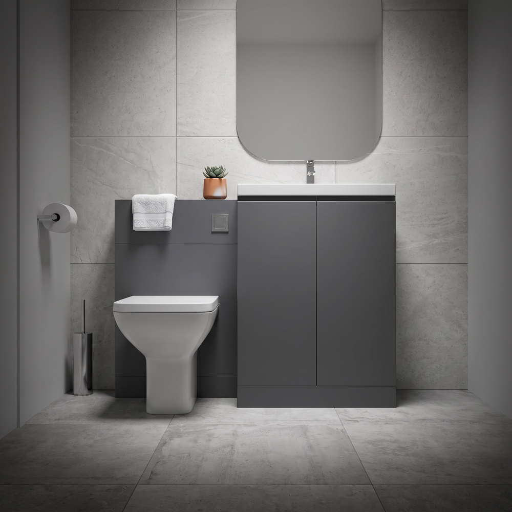 Mercury Matt Grey Vanity and WC Unit Combination Suite