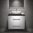 Sonix 600mm White Wall Hung Bathroom Vanity Unit with Basin, Tap & Waste