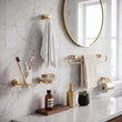 Arrow 6 Piece Brushed Brass Bathroom Accessory Set