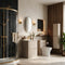 Zentro Cashmere Suite with Odessa Gold 800mm Quadrant Enclosure — Vanity, Toilet Unit, Shower & Mirror