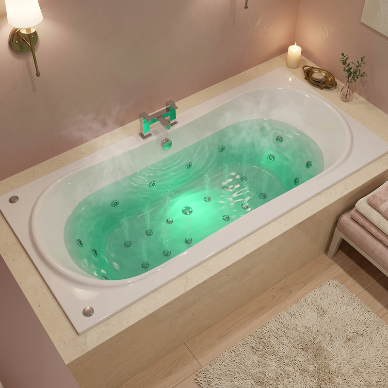 1900 x 900mm Strata Duo 16 Jets Whirlpool Bath with Optional 12 Jet Air Spa