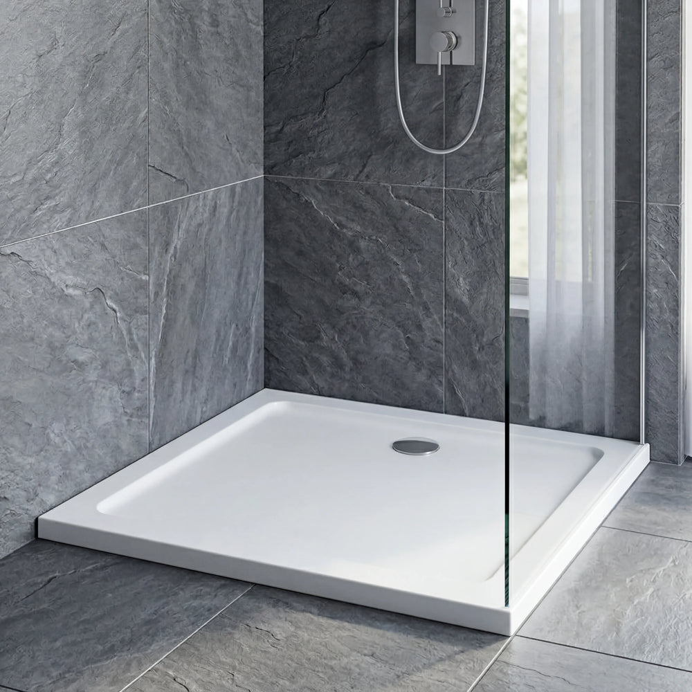 Stone Resin Square Shower Tray 760mm x 760mm with Waste