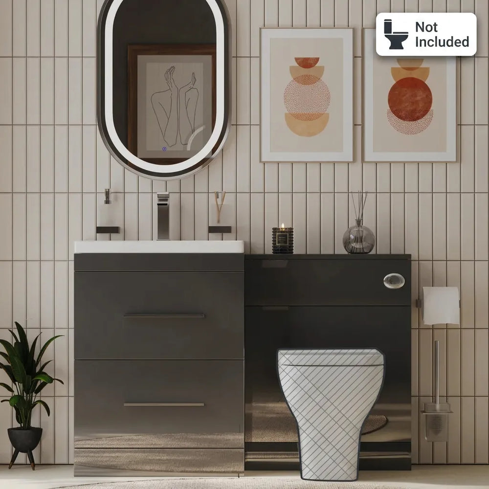 Form 1200mm Freestanding Bathroom Vanity Grey Furniture Suite with Tap & Waste