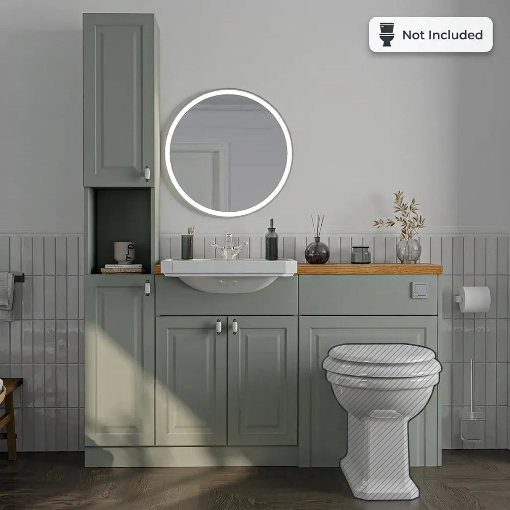 Oliver Traditional Sage Green Fitted Furniture Combination with Tall Boy Storage
