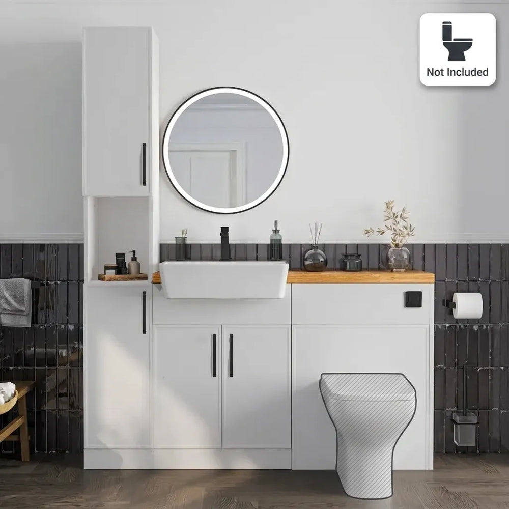 Oliver White Slim Shaker Fitted Furniture Combination with Tall Boy Storage