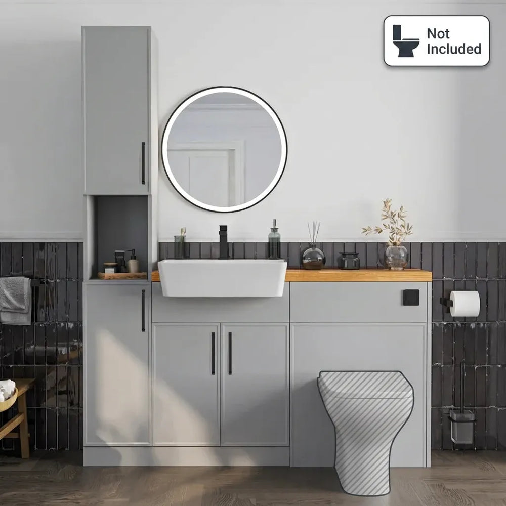 Oliver Grey Slim Shaker Fitted Furniture Combination with Tall Boy Storage