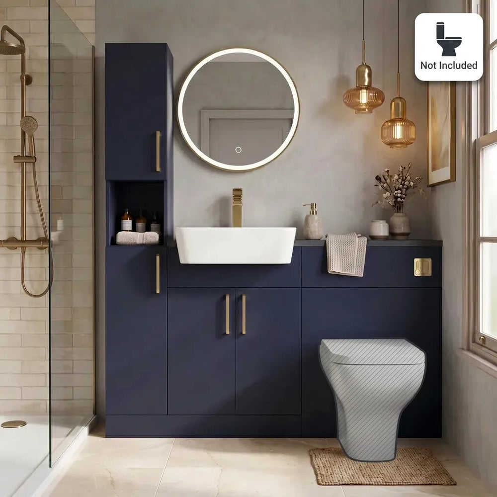 Oliver Modern Blue Fitted Furniture Combination with Tall Boy Storage