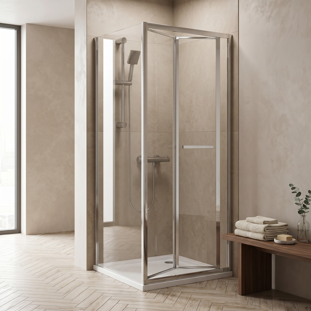 Bifold 700mm x 700mm Square Shower Enclosure Radiant