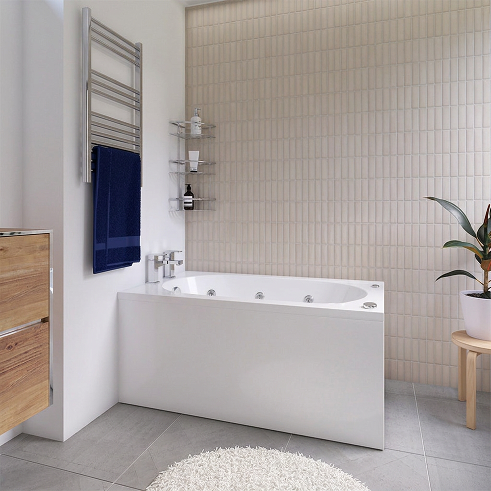 1200 x 700mm Petite 6 Jet Whirlpool Single Ended Bath