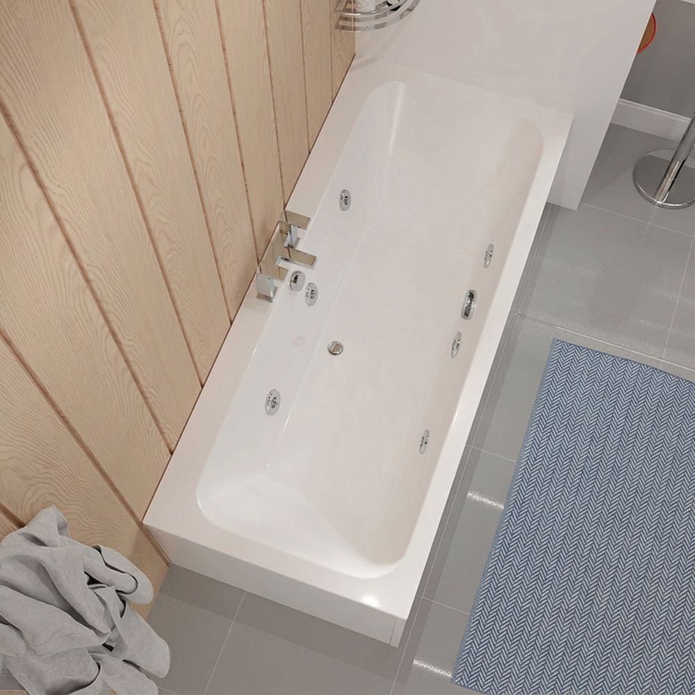 1700 x 750mm 6 or 14 Jets Double Ended Whirlpool Bath Vernwy