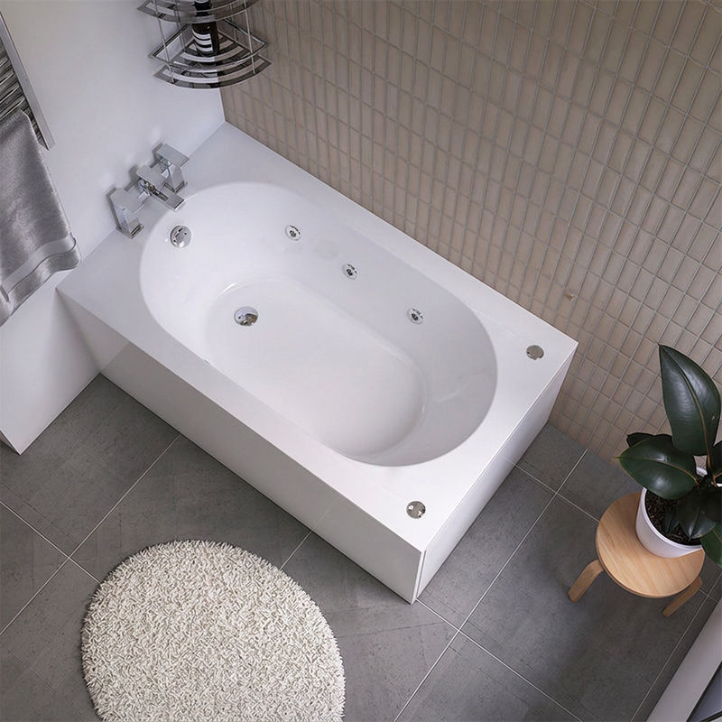 1200 x 700mm Petite 6 Jet Whirlpool Single Ended Bath