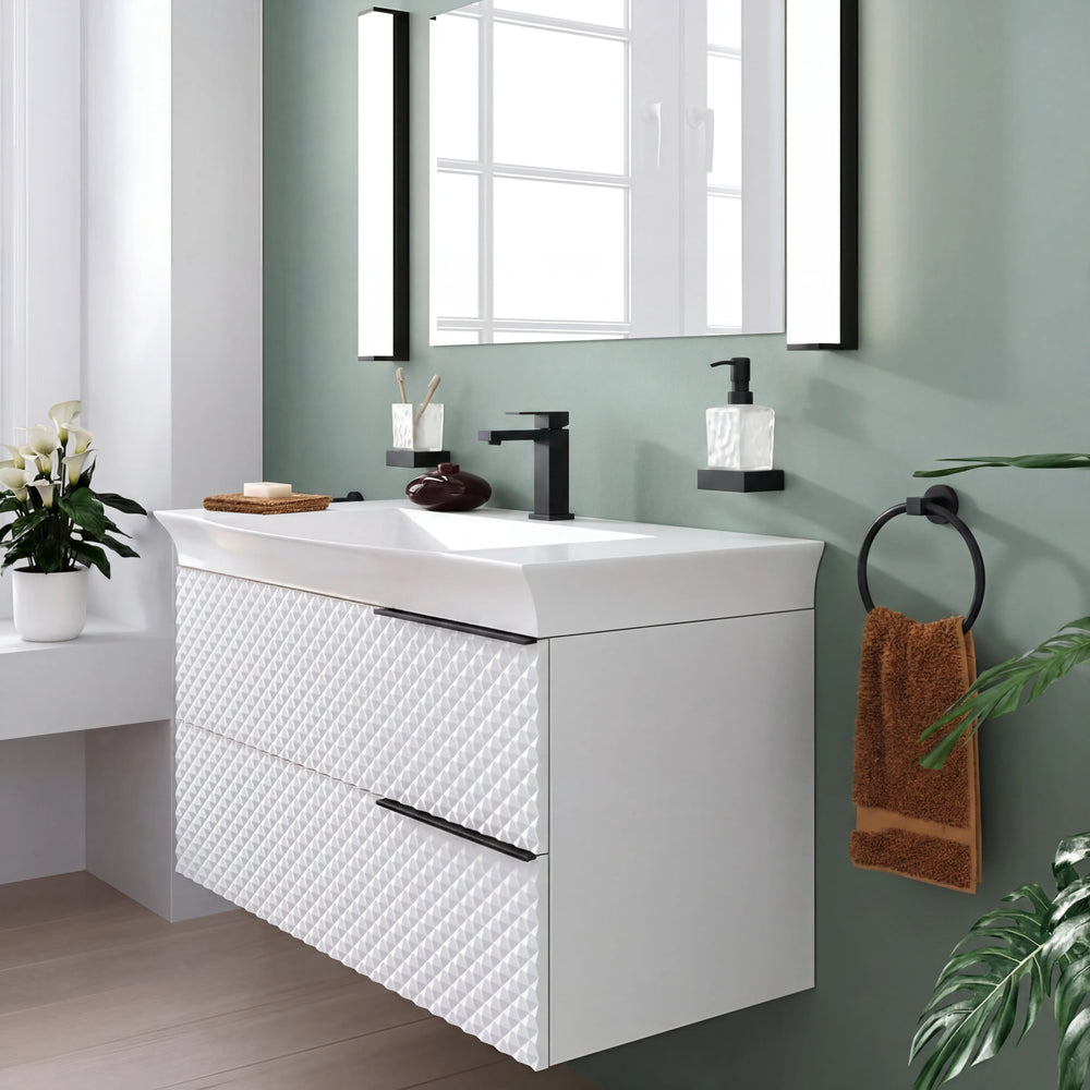 Elvia 950mm White Vanity Unit