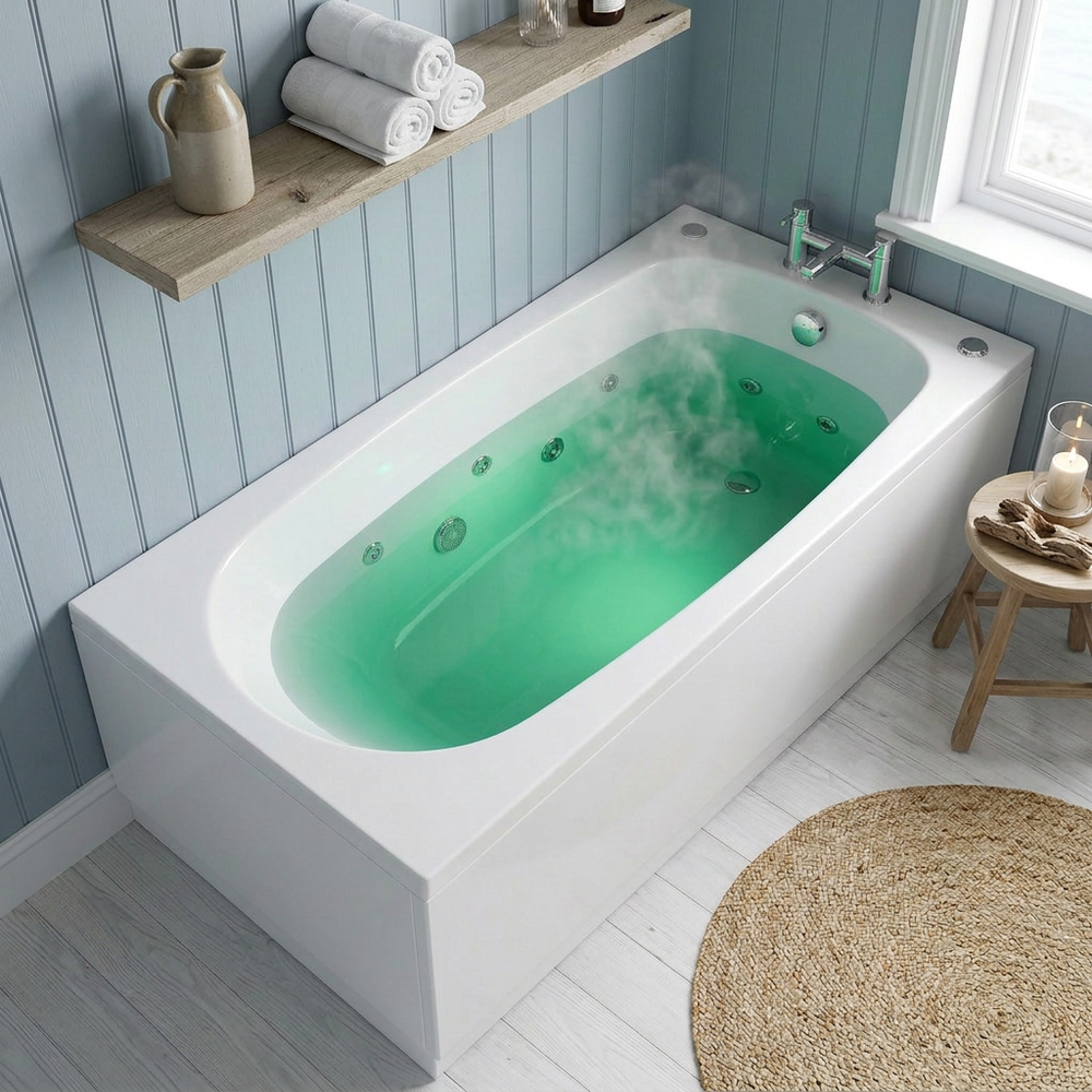 1300 x 700mm Petite 6 Jet Whirlpool Single Ended Bath