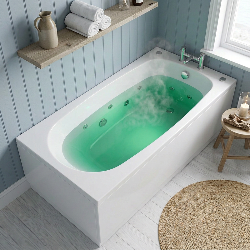 1300 x 700mm Petite 6 Jet Whirlpool Single Ended Bath