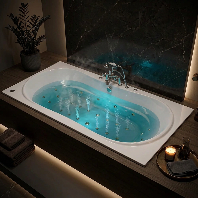 1800 x 900mm Strata Duo 16 Jets Whirlpool Bath with Optional 12 Jet Air Spa