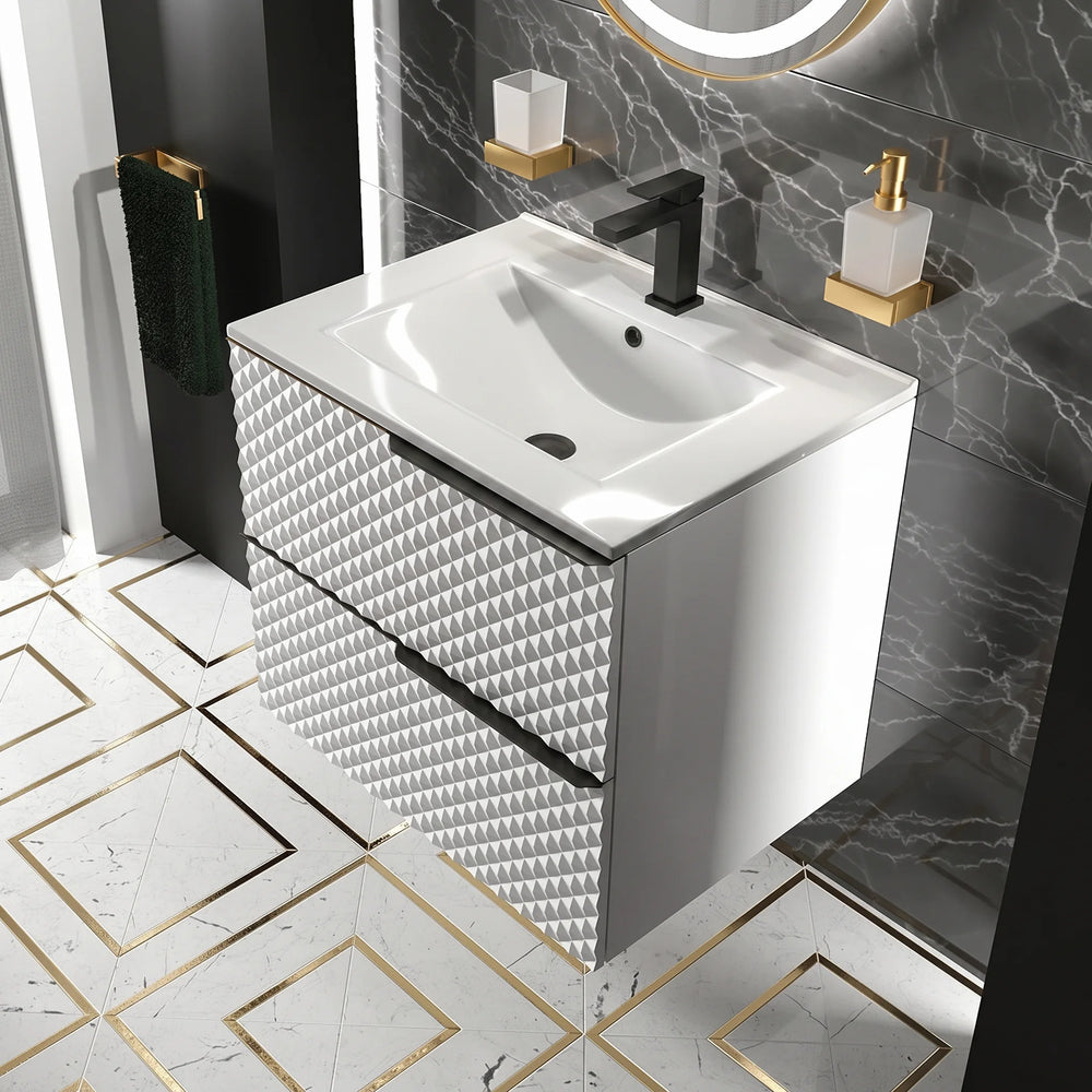 Elvia 600mm White Vanity Unit