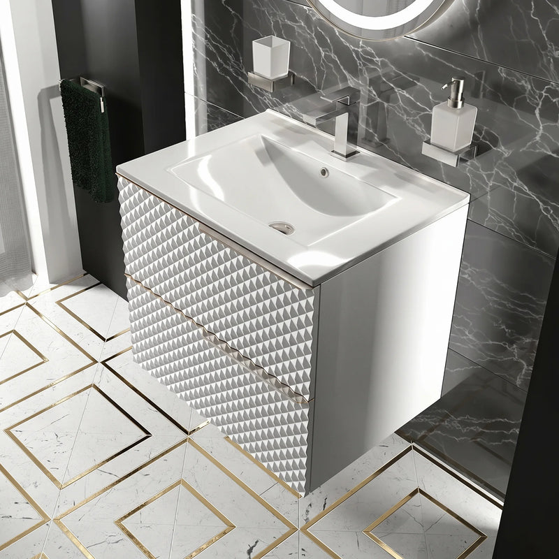 Elvia 600mm White Vanity Unit