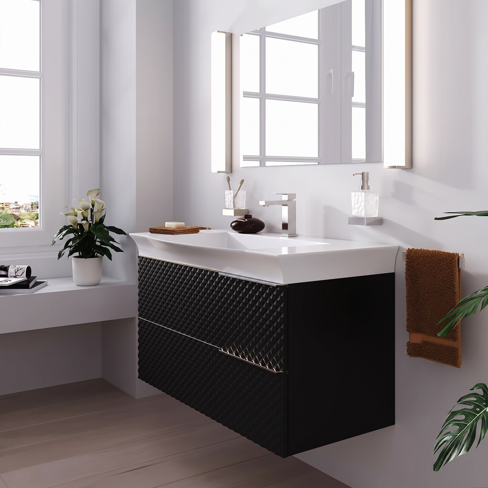 Elvia 950mm Black Vanity Unit