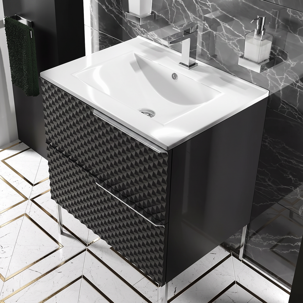 Elvia 600mm Black Vanity Unit