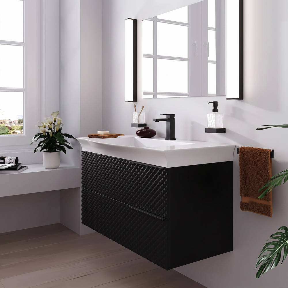 Elvia 950mm Black Vanity Unit
