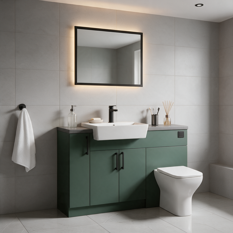 Oliver 1300 Matt Green Fitted Furniture Combination