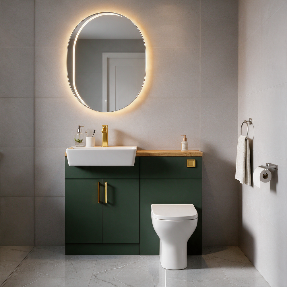 Oliver 1100 Matt Green Fitted Furniture Combination
