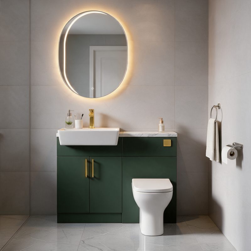 Oliver 1100 Matt Green Fitted Furniture Combination