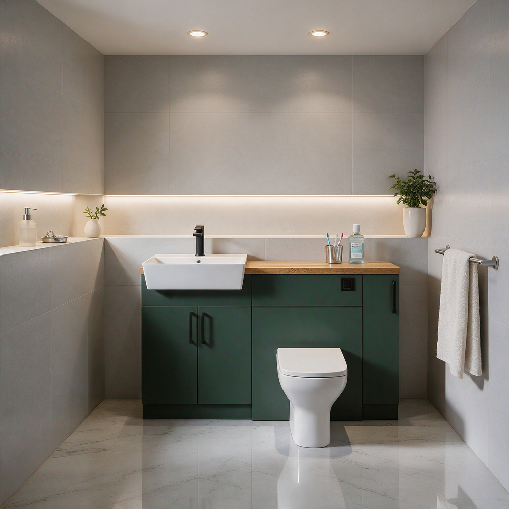 Oliver 1400 Matt Green Fitted Furniture Combination