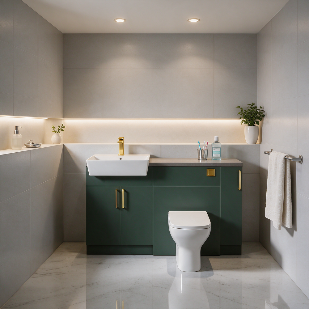 Oliver 1400 Matt Green Fitted Furniture Combination