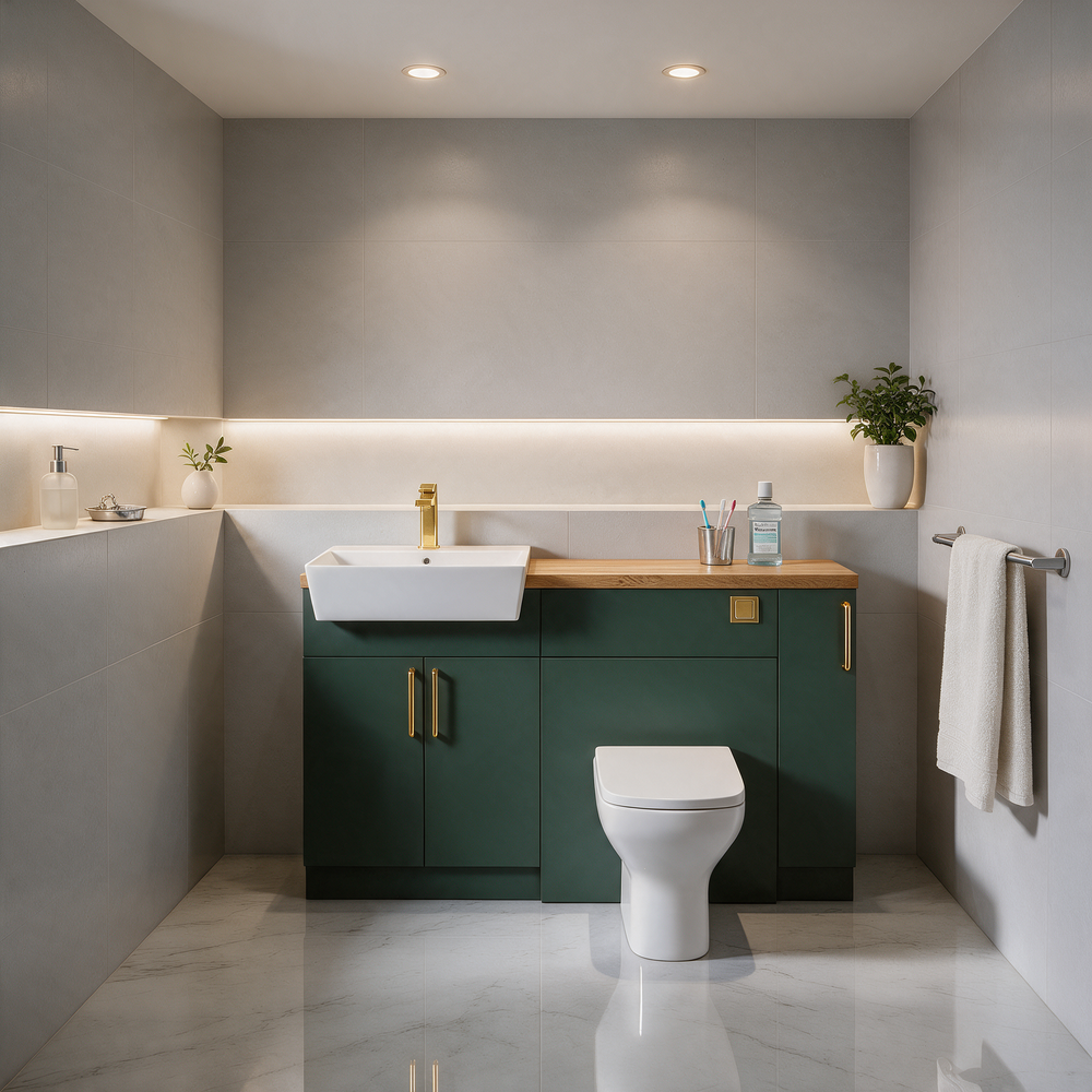 Oliver 1400 Matt Green Fitted Furniture Combination