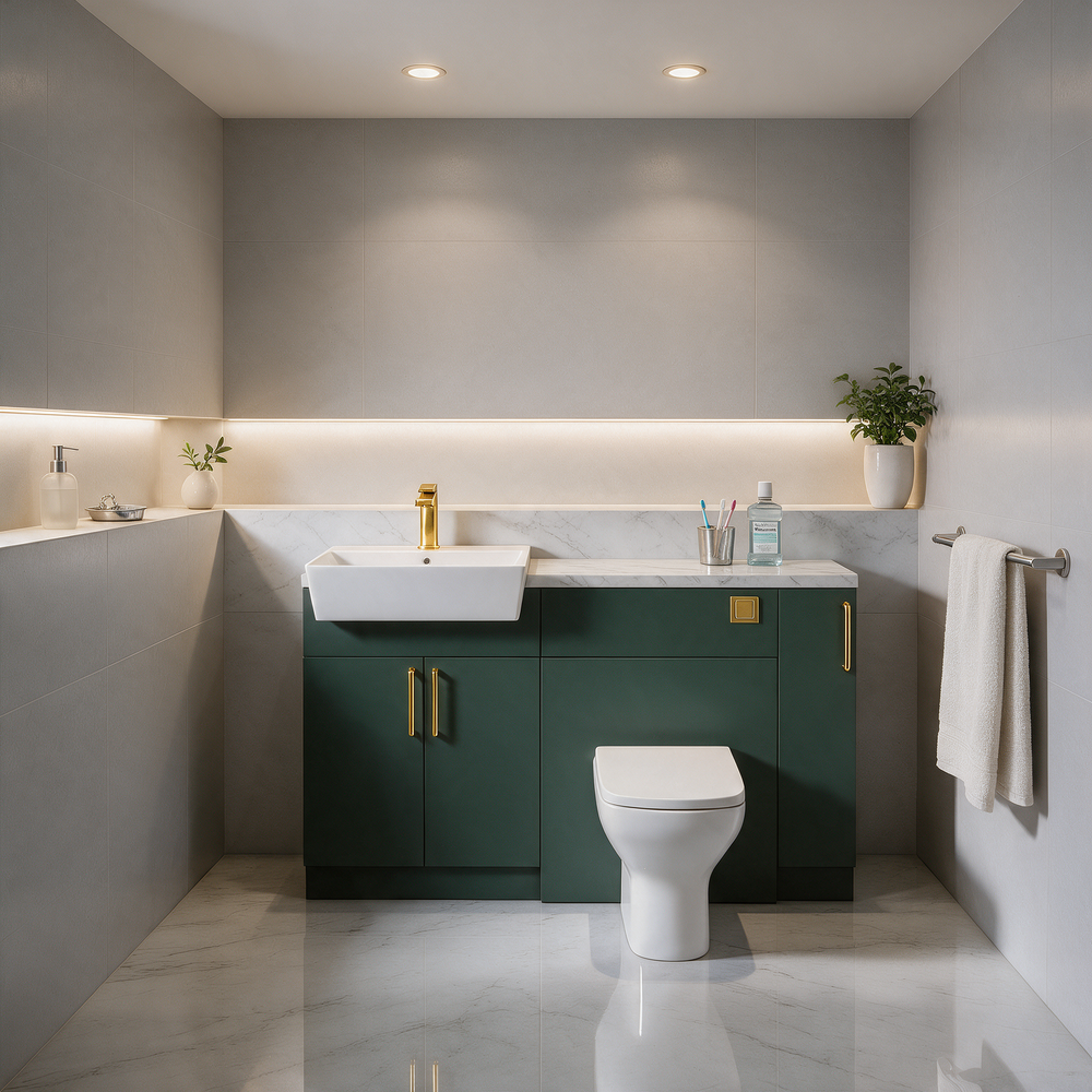 Oliver 1400 Matt Green Fitted Furniture Combination