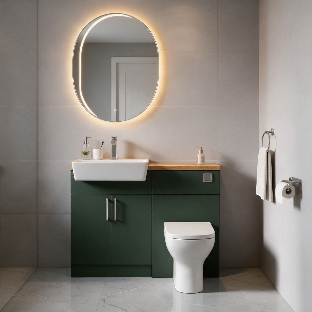 Oliver 1100 Matt Green Fitted Furniture Combination