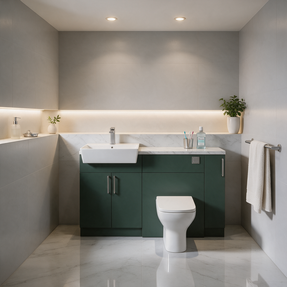 Oliver 1400 Matt Green Fitted Furniture Combination