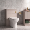 Linnea Cashmere & Brushed Brass Complete Bathroom Suite with 1700mm Fluted Freestanding Bath, Vanity Unit, Toilet & Accessories