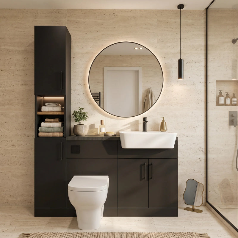 Oliver Black Fitted Furniture Combination with Tall Boy Storage