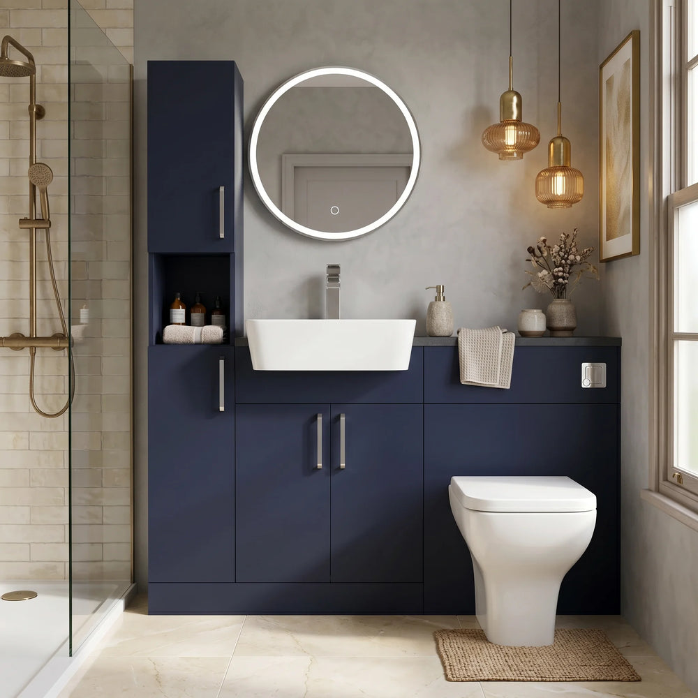 Oliver Blue Fitted Furniture Combination with Tall Boy Storage