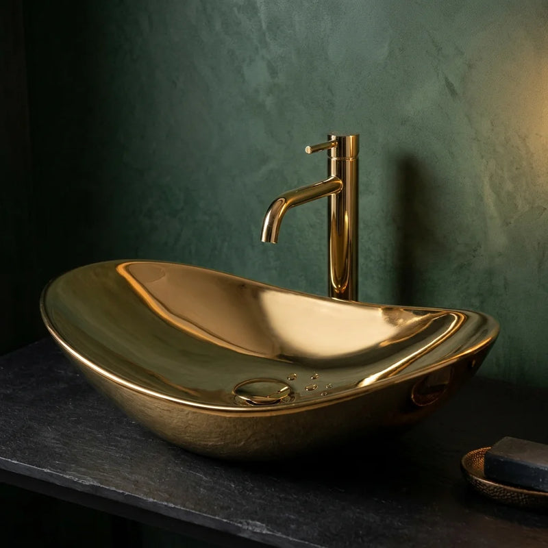 Addison Gold Oval Countertop Basin 620mm Vitreous China