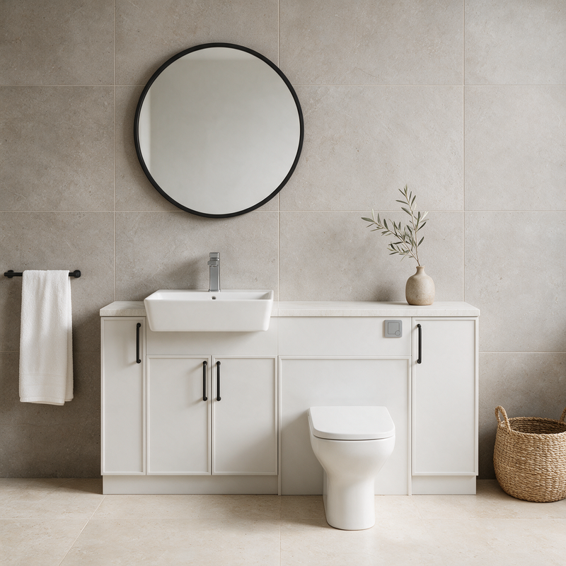 Oliver 1700 Matt White Slim Shaker Fitted Furniture Combination