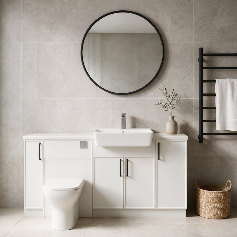 Oliver 1600 Matt White Slim Shaker Fitted Furniture Combination